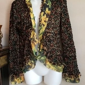 Ball of cotton Artisan hand knit sweater jacket